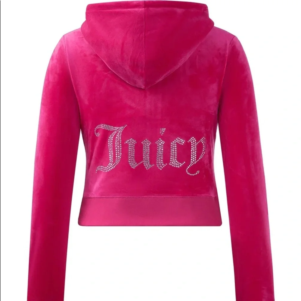 Juicy Couture OG BIG BLING VELOUR HOODIE Hot Pink - Picture 1 of 16
